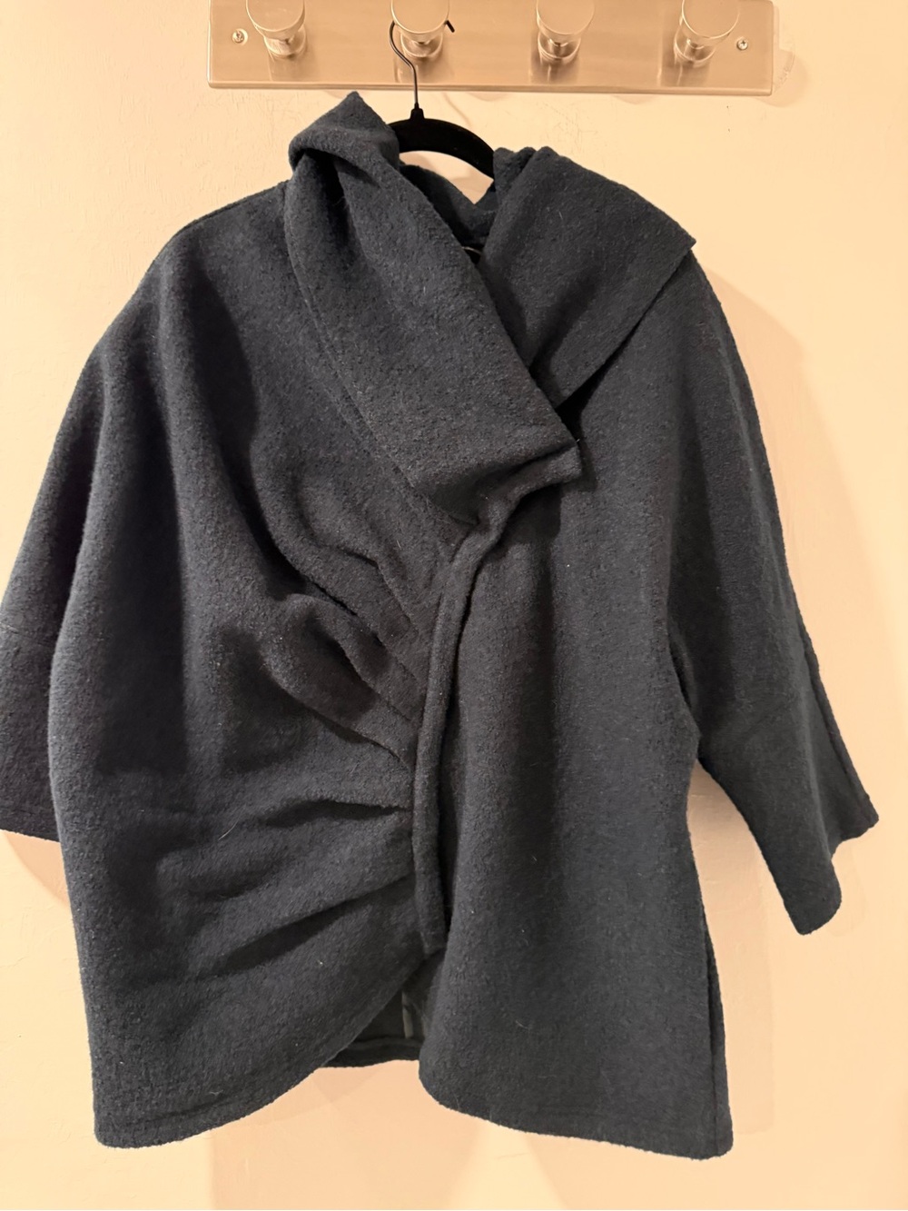 Sibilla Carcassi Italy Wool Cocoon Coat Oversized Draped Avant Garde Lagenlook